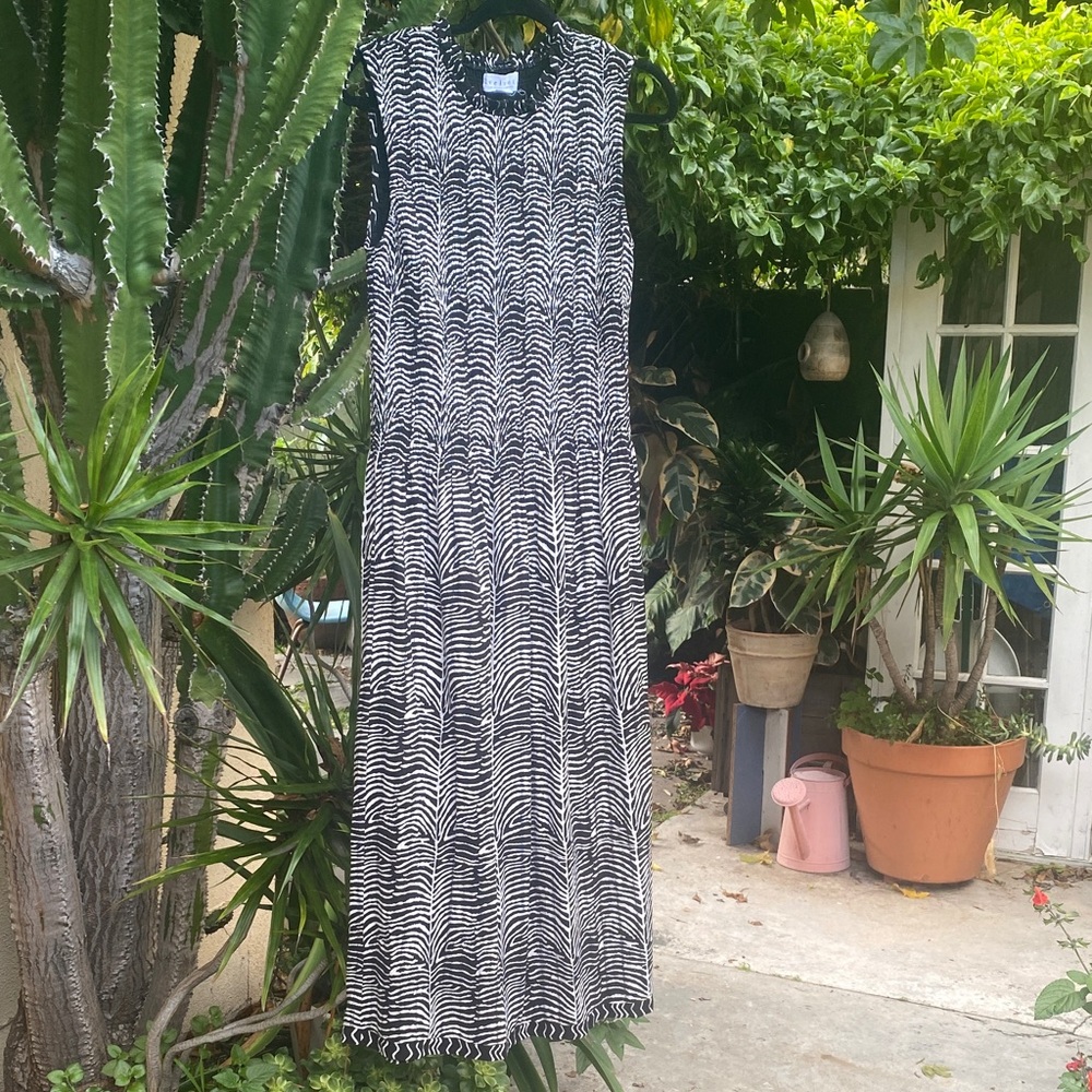 Velvet Zebra Print Cotton stretch Maxi Dress